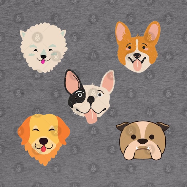 colorful dog faces design by Artistic_st